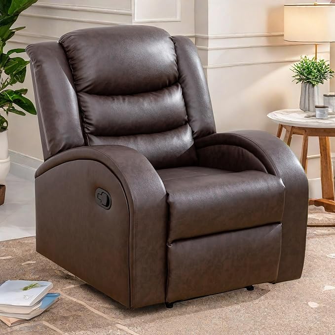 Power Recliner Chair, Leather Recliners with Home Theater Seating, Oversized Single Electric Recliner Sofa Breathable Living Room Chairs for Adults Reading Gaming, Red
