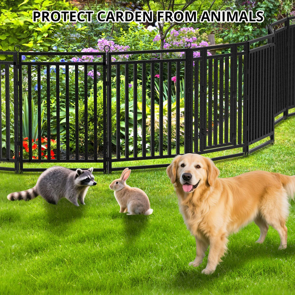 Decorative Garden Fence Metal Dog Fence Outdoor for Yard, 36ft (L) × 40in (H)...