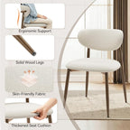 Dining Chairs Set of 2, Curved Back Kitchen Room Chairs with Metal Legs and Anti Slip Pads, Upholstered Dining Chair for Home and Restaurant, Beige