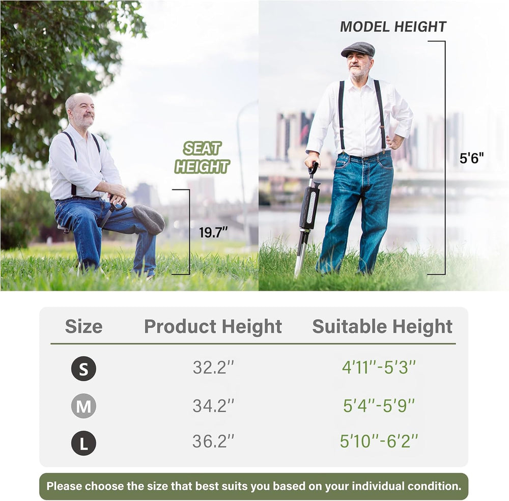 STEP2GOLD Ta-Da Chair Series 2- Portable Walking Stick, Cane with Seat, Folda...