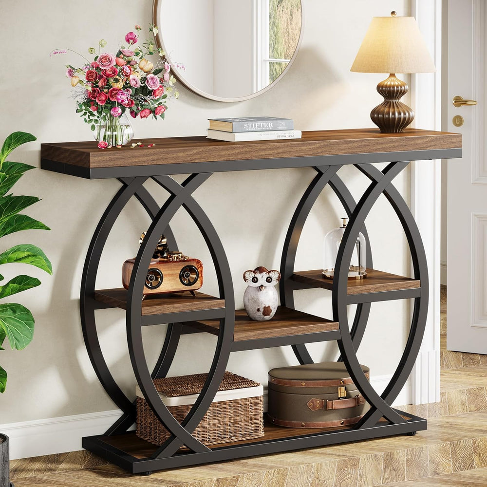 Tribesigns 39.4" Console Table, Sofa Table, Accent Tables, Rustic Brown ...