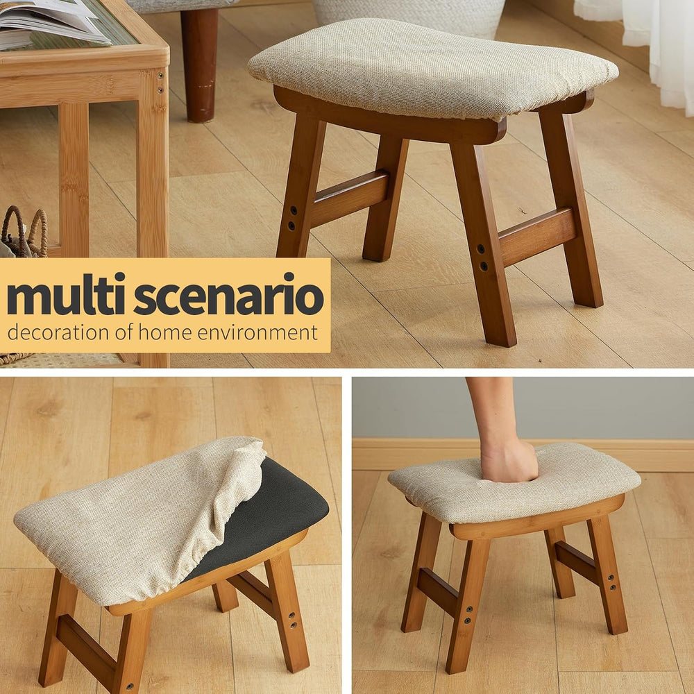 Foot Stool Ottoman Foot Rest Under Desk,Small Stool for Living Room, Bedroom ...