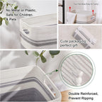 OIAHOMY Laundry Hamper, Tall Cotton Decorative Blanket Storage Basket with Handles for Living room,Collapsible Large Baskets for Toys,Pillows,Clothes Organizer-16x13x22in-Gray