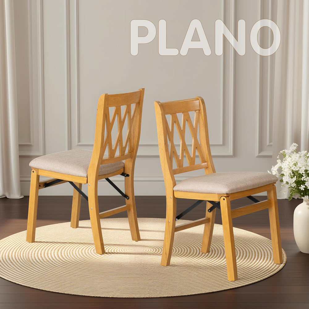 East West Furniture - PNC-OAK-03, A Solid Wood Plano Folding Dining Room Chai...