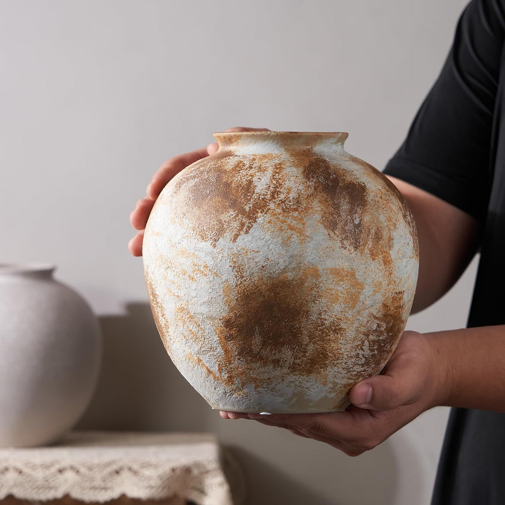 7.8 Inch Ceramic Vase, Stone Yellow