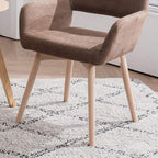 Mid Century Modern Dining Chairs Set of 4 & 2 & 6 Comfy Accent Chair Upholstered Kitchen Dining Living Room Chairs for Bedrooms Waiting Room Home Arm Desk Chair No Wheels (Brown, 4)