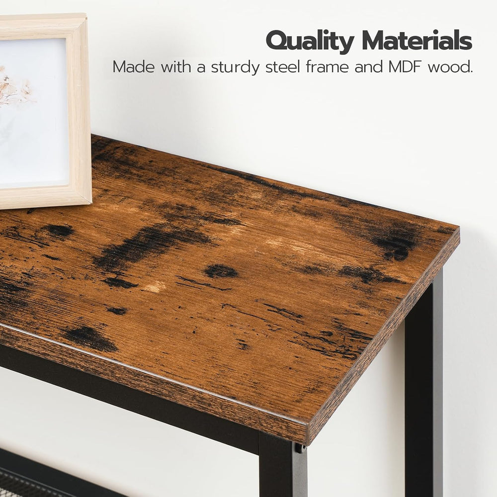 HOOBRO 29.5" Narrow Console Table, 3-Tier Entryway Table, Thin Sofa Tabl...
