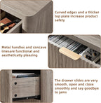 LEYAOYAO Fluted 5 Drawers Dresser for Bedroom, 34" Tall Modern Chest of Drawers with Metal Handle, Curved Profile Design,Grey Wood Drawer Organizer for Bedroom, Living Room, Hallway, Entryway