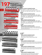 8-Piece Magnetic Socket Organizer Set,1/2", 1/4" and 3/8" SAE & Metric Deep & Shallow Socket Holder Kit, Socket Trays, holds 197Pcs Sockets (sockets not included)