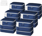 Comforter Storage Bag - Large Capacity Blanket Storage Bags 3-Layer Ultra Space Saving Self Compression Organizer, Washable Compression Bags for Storage Comforter Blanket, 6-Pack, Navy Blue