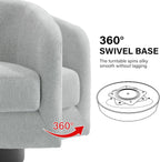 Swivel Barrel Accent Chair, Comfy Reading Armchair, Light Gray, Set of 1 | Low-Back Design | 360° Swivel | Solid Wood Frame | High-Density Foam Seat | Modern Round Style | For Living Room & Bedroom