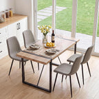 Dining Table Set for 4, Modern Table and Chairs Set of 4, 5 Piece Dining Table Set Include Wooden Rectangle Kitchen Table and 4 Fabric Chairs Ideal for Kitchen Dining Room Easy to Assemble