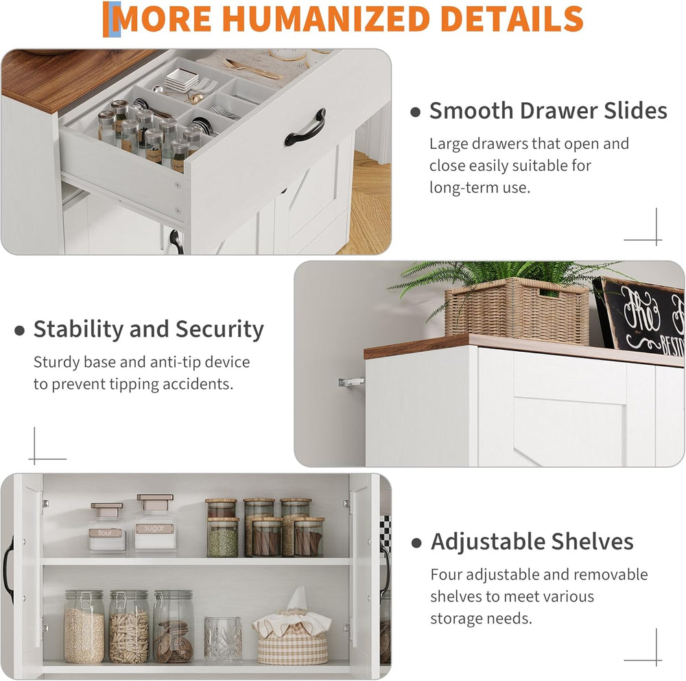 Garvee 71" Kitchen Pantry Cabinet with Charging Station, Kitchen Hutch S...