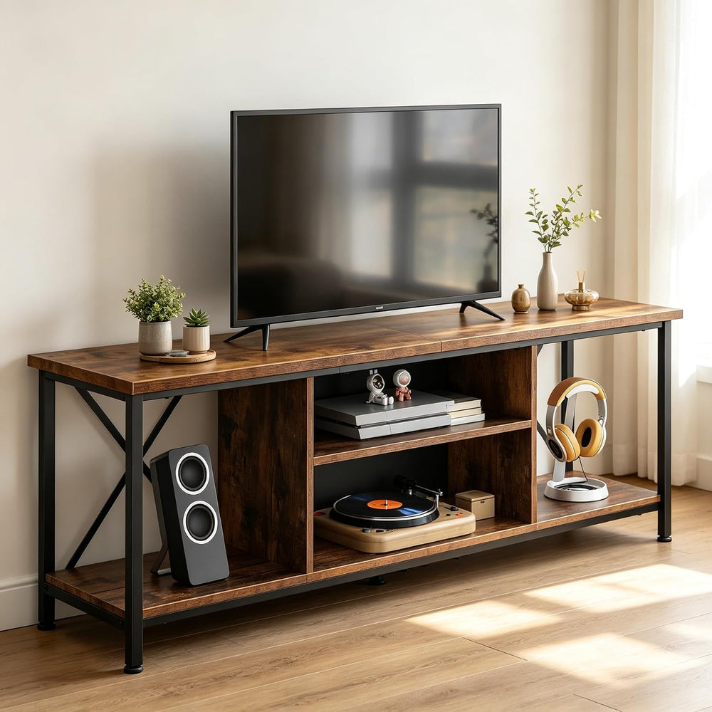 WLIVE Industrial TV Stand for Up to 65 inch TV, Heavy-Duty Metal Frame Entert...