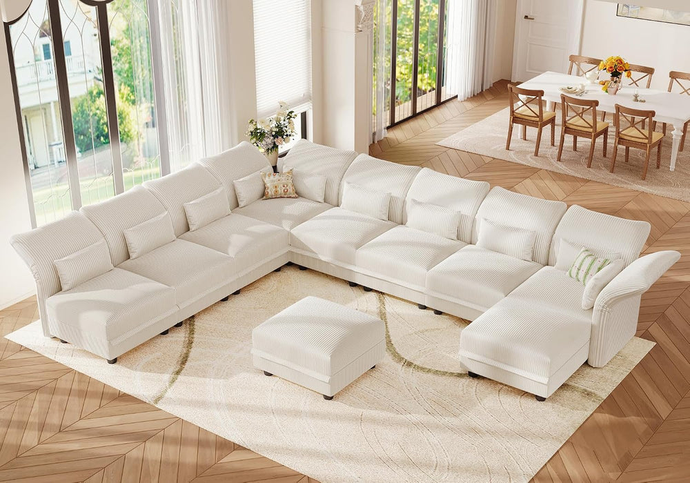 LLappuil 10 Seater Sectional Sofa with Storage, Large U Shaped Modular Sectio...