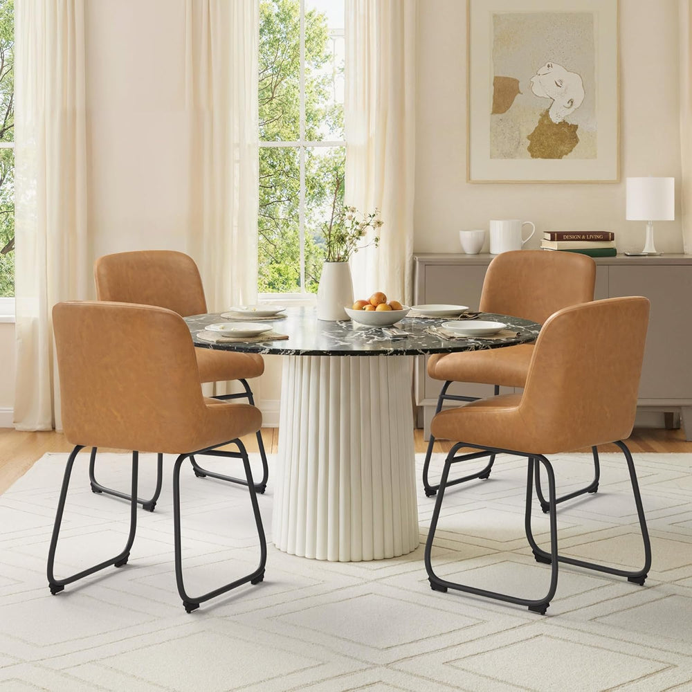 LUE BONA Comfortable Dining Room Chairs Set of 4, Modern Upholstered Kitchen ...