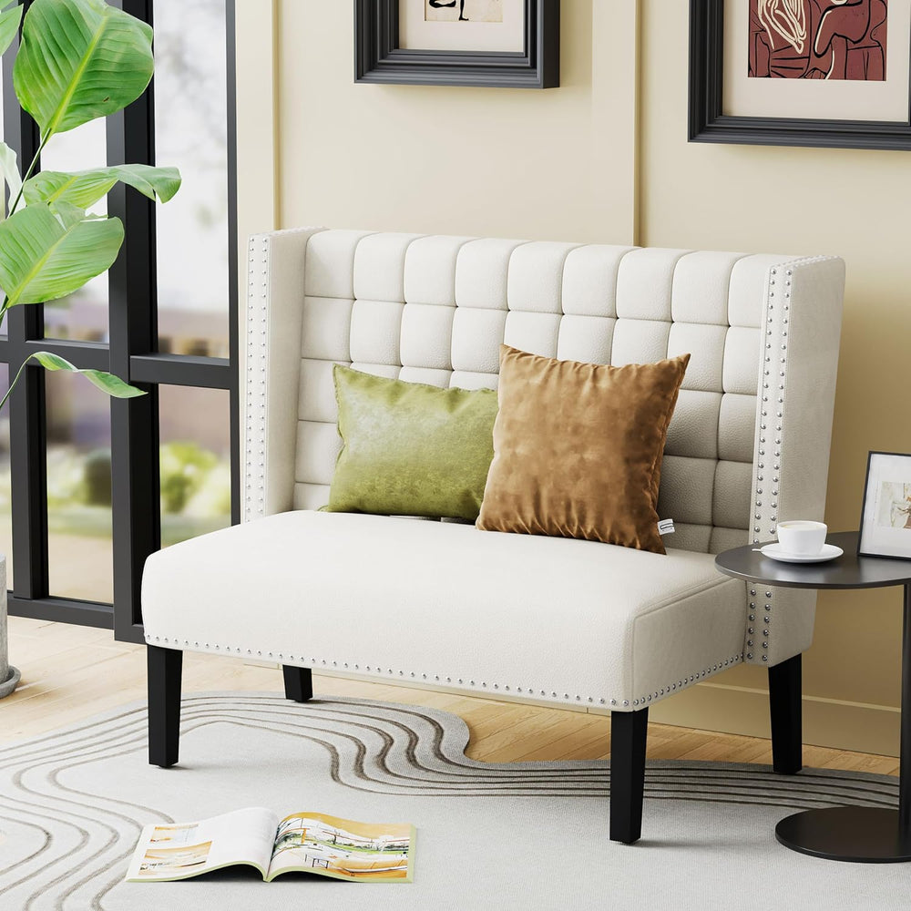 Andeworld Modern Loveseat Settee Bench Sofa Couch, Upholstered Banquette Dini...