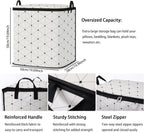 king comforter storage bag,clothes blanket bedding pillow quilt organizer for closet,fabric moving bags with portable handles and zipper 95L(2pack)
