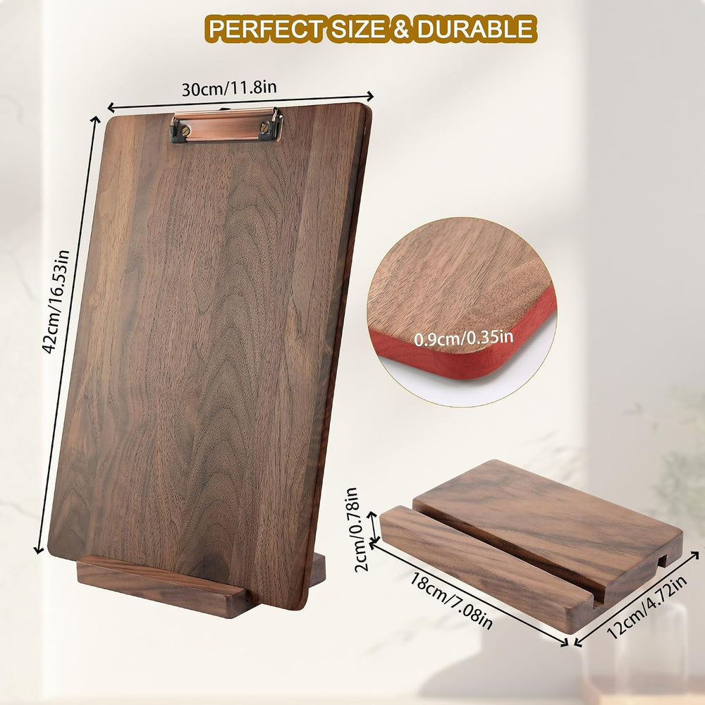 Walnut Wood Clipboard, Drawing Clip Board & Lap Easel, 16.5 x 11.8 inch, ...