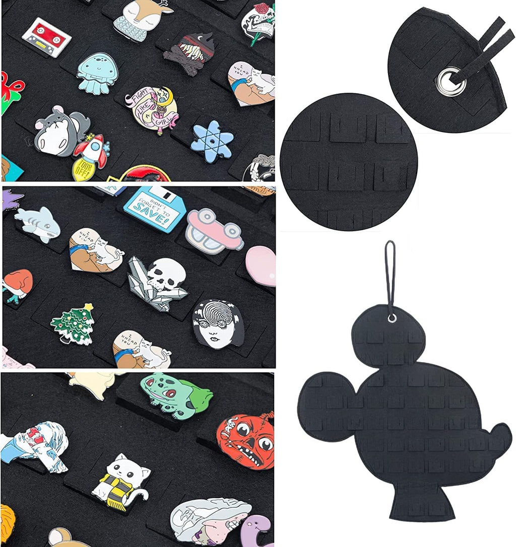 Hanging Brooch Pin Organizer Enamel Pin Display Cute Cartoon Shape Brooch Pin Display Storage Holder for Brooch Pin(Without Accessories ) (black-mouse)