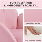 Yaheetech Modern PU Leather Armchair, Flower Shaped Makeup Chair Vanity Chair with Golden Metal Legs for Living Room/Makeup Room/Bedroom/Home Office/Kitchen, Simple Pink
