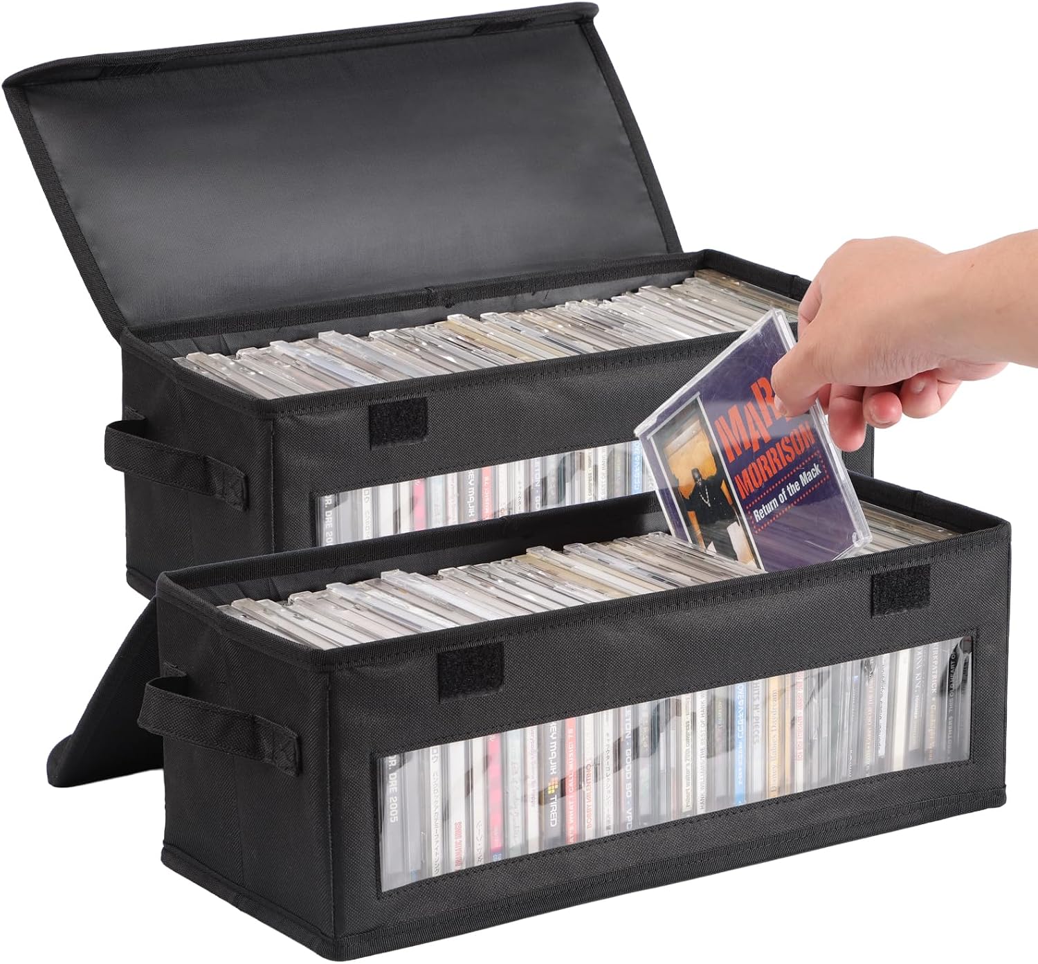 Home CD Storage Box, Tape Cassette Display Stand With Handle, Movie Box, DVD, Optical Disc Rack, Suitable For Living Room And Desktop