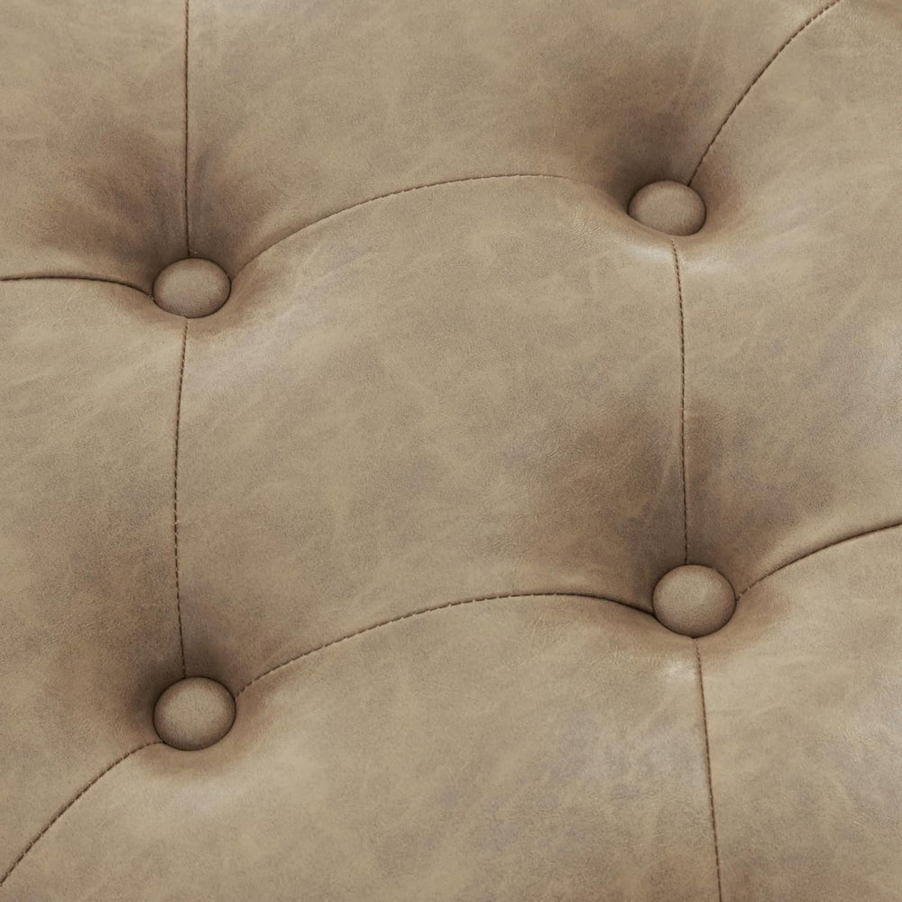 Zihanhome Leather Ottoman with Storage, Upholstered Button Tufted Ottoman Foo...