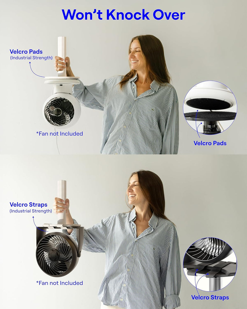 Smallish FanShelfie Adjustable Fan Holder for Dorm Room - White | Bunk & ...