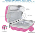 Insulin Cooler Travel Case,EVA Insulation Travel Medicine Kit with 2 Ice Packs for Diabetes Care,Insulin Pen and Other Diabetic Supplies (Pink)