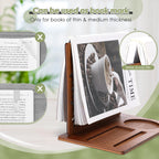 Huray Rayho Book Holder Wooden Book Stand for Reading Rest Page Marker Nightstands Organizer with Cup Mug Glasses Pen Holder Book Lovers Gift for Readers LibrarianTeachers Students Birthday Present