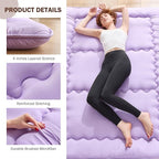 Japanese Floor Futon Mattress Full Size, 25D High Density Support Foam, 4" Thicken Foldable Mattress Tatami Mat Sleeping Pad Suitable for Camping, Guest Room, Purple 54"x 80"
