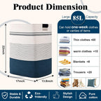 Laundry Hamper, 85L Tall Laundry Basket with Leather Handles, Rectangle Large Clothes Hamper for Organizing, Cotton Woven Laundry Baskets Storage Hampers for Bedroom, Nursery, Living Room