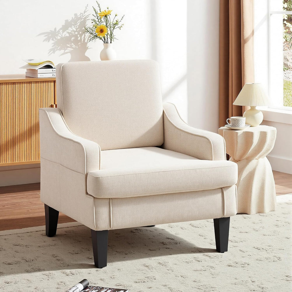 Accent Chair for Living Room,Mid-Century Arm Chair Fabric Living Room Chairs,...