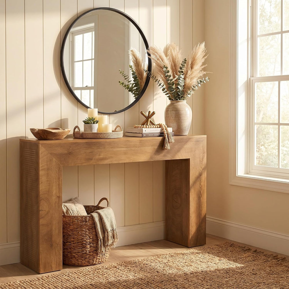 Tribesigns 43.3" Entryway Console Table, Farmhouse Wooden Sofa Table Beh...