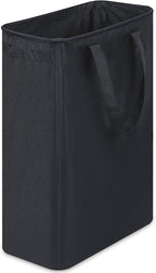 efluky Slim Laundry Basket, Narrow Laundry Hamper with Handles, Collapsible Dirty Clothes Hamper, Tall Laundry Bin for Laundry Room, Dorm and Bedroom, 12.7 Gallons(48L) Black