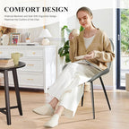 Nalupatio Dining Chairs Set of 4, Modern Dining Room Chairs Comfy Backrest Thick Upholstered Kitchen Chairs 19IN Height with Metal Legs Grey（Pu Leather）