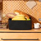 Small Storage Baskets for Organizing | Closet Organizer Bins | Shelf Toy Basket | Woven Rope Baskets | Cube Decorative Box | Shallow Basket | 13x8.5x5.1” | 3 Packs Black
