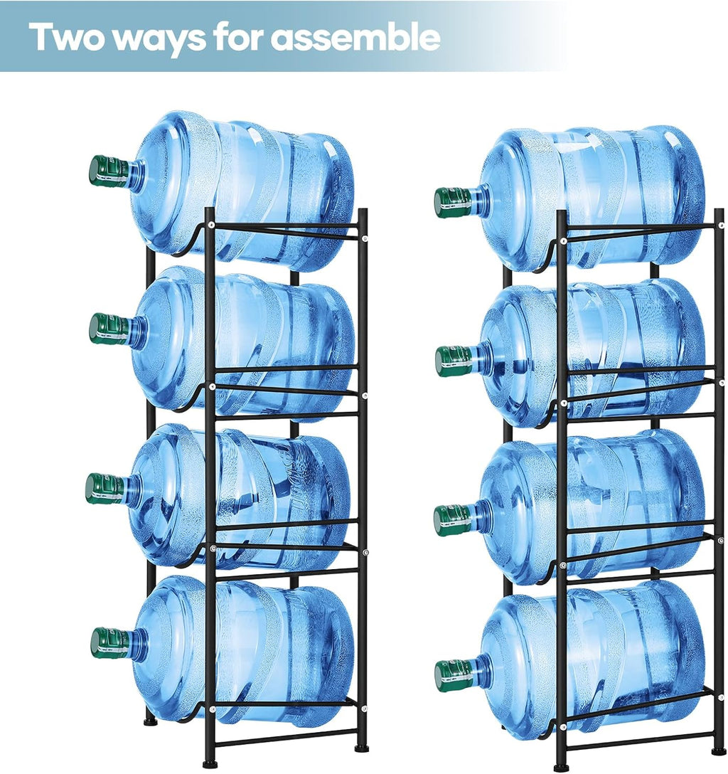 SEHERTIWY 5 Gallon Water Cooler Jug Rack, 4 Tier Detachable Water Bottle Storage Rack, Heavy Duty Water Bottle Organization for Home, Office