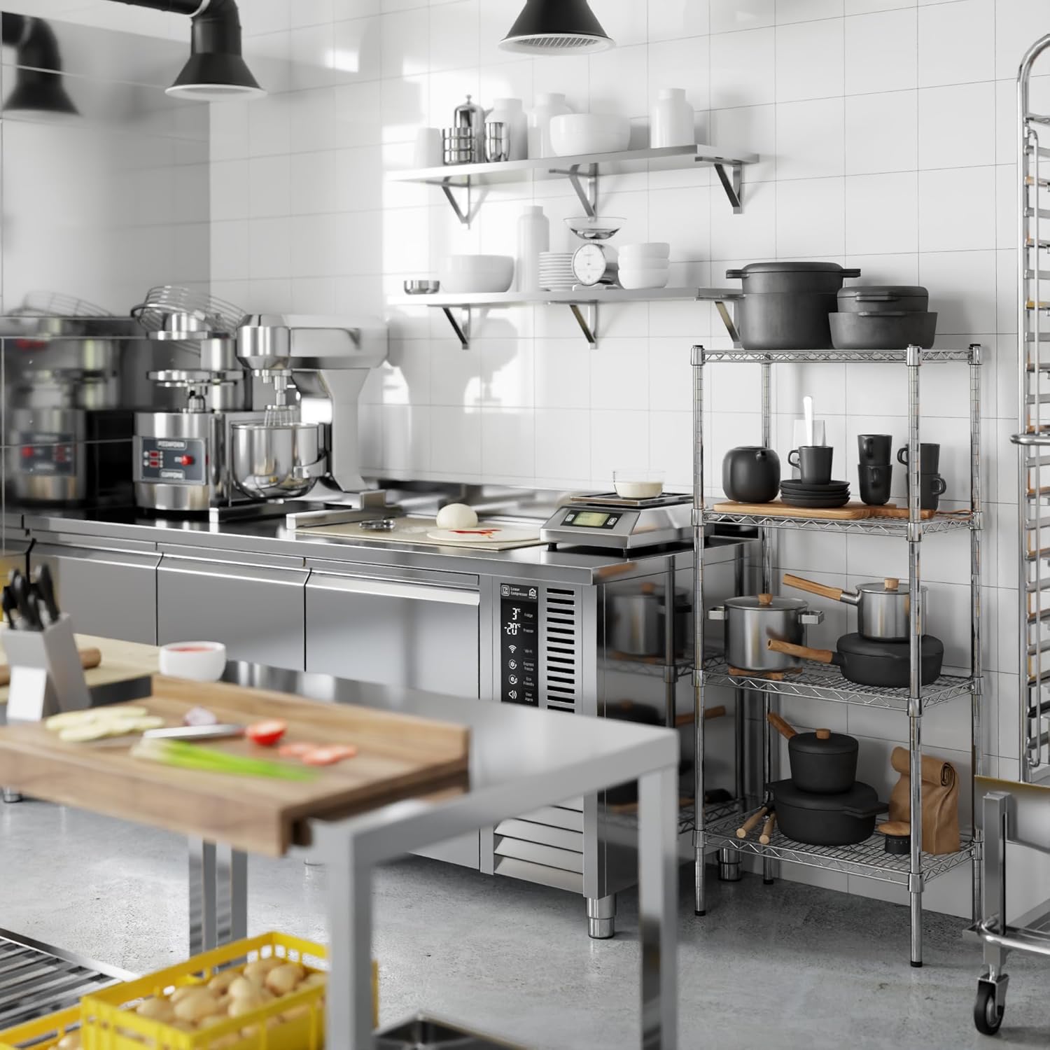 14" Deep x 24" Wide x 54" Height Wire Shelving Kit | 4-Tier | NSF Commercial Storage Rack Unit