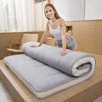 MAXYOYO King Futon Mattress Foam Mattress Topper, Japanese Floor Mattress Foldable Mattress Futon Bed Mattress Pad Guest Bed Mattress, Extra Thick Folding Floor Couch for Adults, Grey King Floor Bed