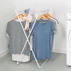 Honey-Can-Do Easy-Fold Collapsible Clothes Drying Rack, Sturdy Metal Laundry Rack Holds 40 lbs, Space-Saving Foldable Towel Rack for Indoor Outdoor Use, Non-Skid Feet, White