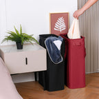 efluky Slim Laundry Basket, Narrow Laundry Hamper with Handles, Collapsible Dirty Clothes Hamper, Tall Laundry Bin for Laundry Room, Dorm and Bedroom, 48L (12.7 Gallon) Burgundy Red