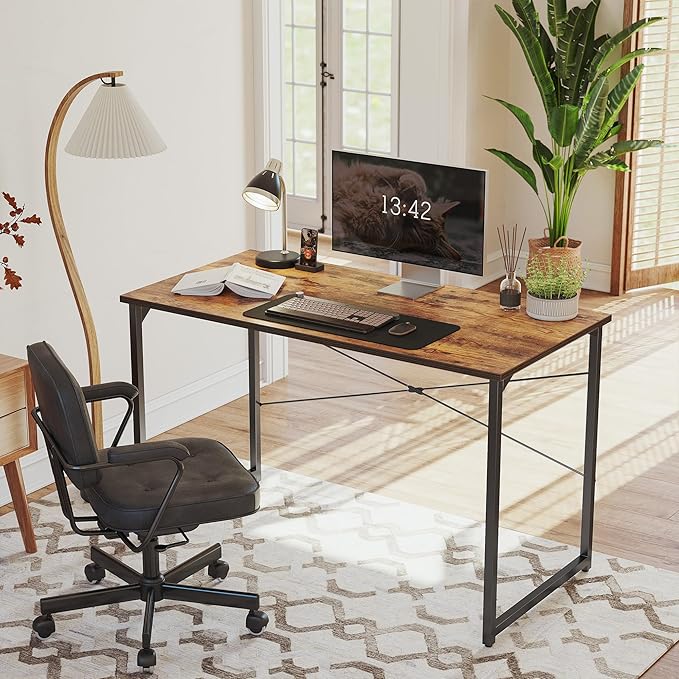Cubiker Computer Desk, 32 inch Small Home Office Desk for Small Spaces, Modern Simple Style for Home, Office, Brown
