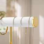 2 Tier Bracelet Holder Display - Detachable T Bar White Velvet Bracelet Holder, Jewelry Holder Organizer for Bracelet, Necklace, Earrings, Rings