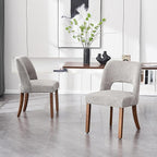 VKNOW Wooden Dining Chairs Set of 6, Modern Fabric Upholstered Dining Room Chair Kitchen Chairs, Farmhouse Dinner Chair for Kitchen Dining Room, Grey