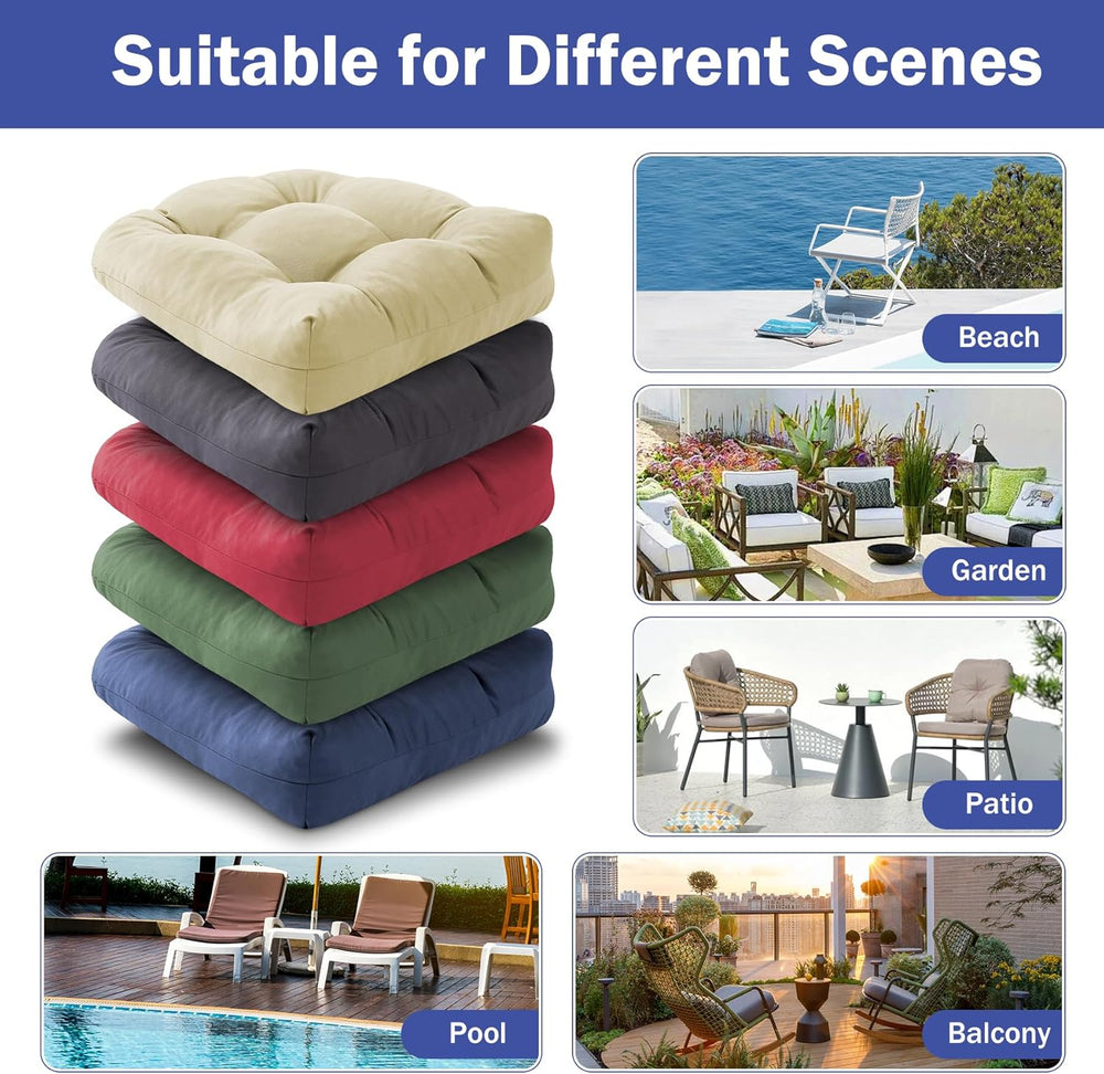 IPYNBAP Outdoor Chair Cushions Set of 2, Patio Chair Cushions with Ties, 19x1...