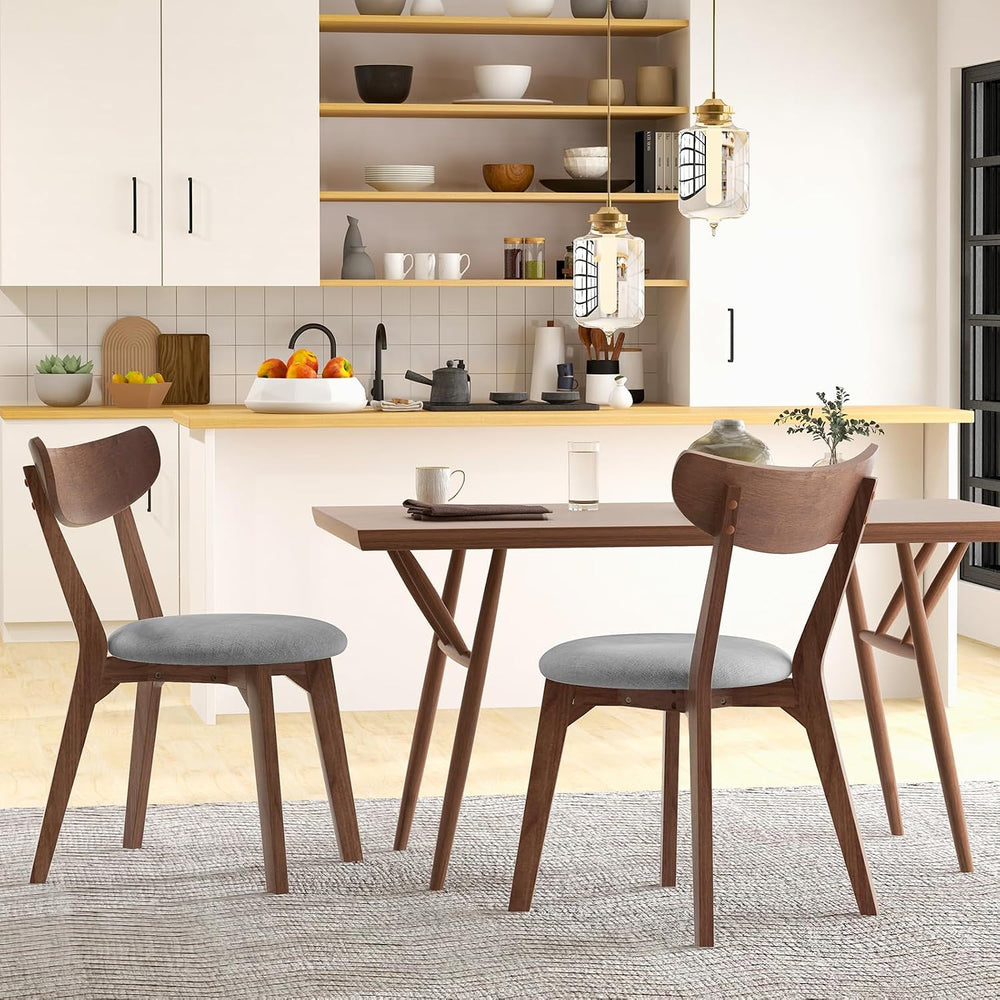 KOTEK Dining Chairs Set of 2 with Rubber Wood Legs | Mid Century Modern Kitch...