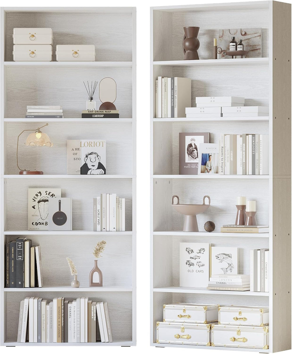 IRONCK Bookshelf and Bookcases 70" Tall, 6 Tiers Display Storage Shelves