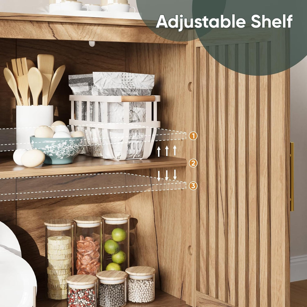Smart FENDEE Sideboard Cabinet, 31.5" W Farmhouse Buffet Cabinet with Sl...