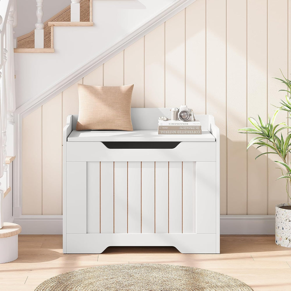 Garvee Storage Chest, 24.8" Wooden Storage Bench with Safety Hinge, Flip...